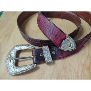 Vintage Crumrine Heavy Silver on Jewelers Bronze Texas Gold Nugget Belt Buckle